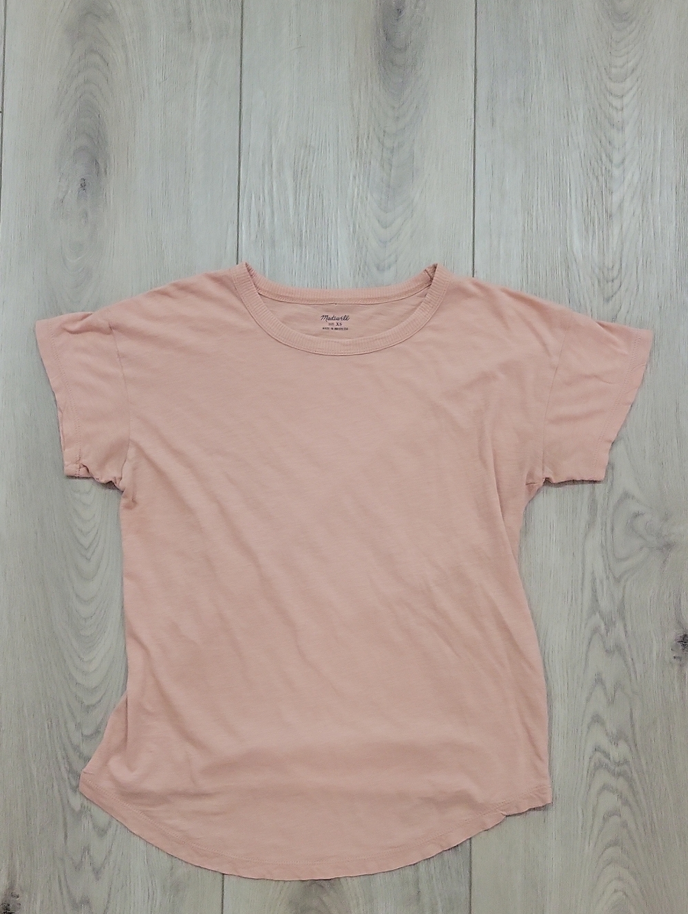 Madewell Crew Neck Tee in Blush Pink